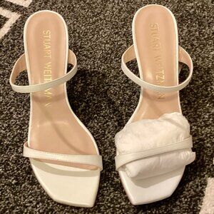 Stewart Weitzman Size 8 White Slides